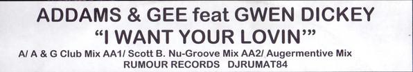 Addams & Gee - I Want Your Lovin'