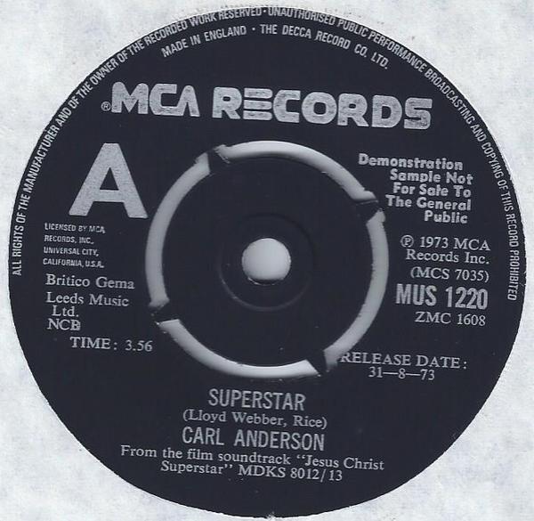 Carl Anderson, Yvonne Elliman - Superstar / I Don't Know How To Love Him