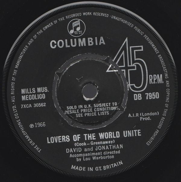 David & Jonathan - Lovers Of The World Unite