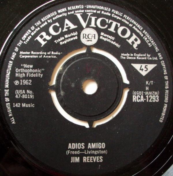 Jim Reeves - Adios Amigo / A Letter To My Heart