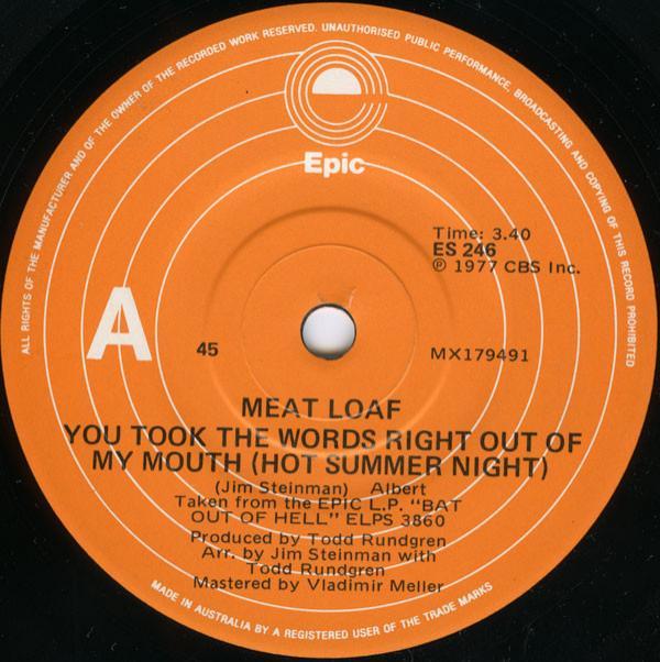 Meat Loaf - You Took The Words Right Out Of My Mouth