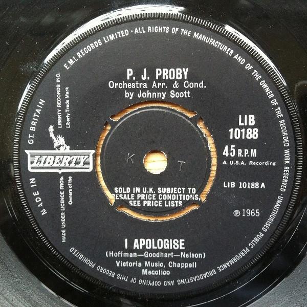 P.J. Proby - I Apologise
