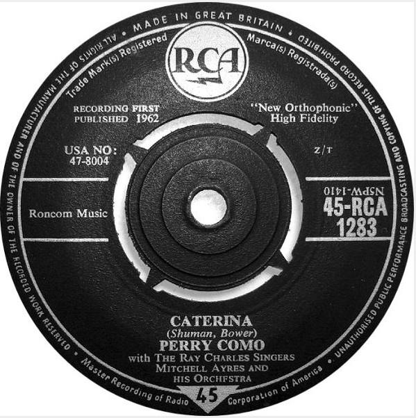 Perry Como - Caterina / The Island Of Forgotten Lovers
