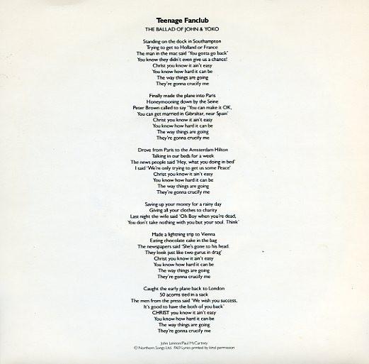 Teenage Fanclub - The Ballad Of John And Yoko